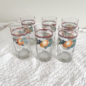 Set of 6 Corelle by Corning Abundance Glasses Tumblers Drinking Cup / Glass Set